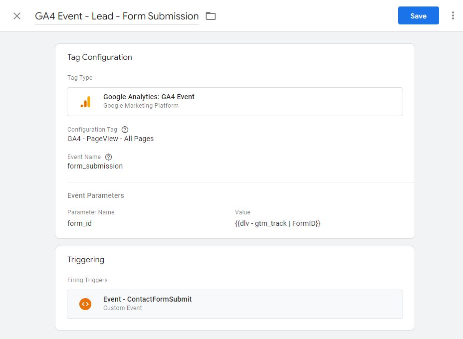 Embed Contact Form 7: Screenshot Analytics GA4